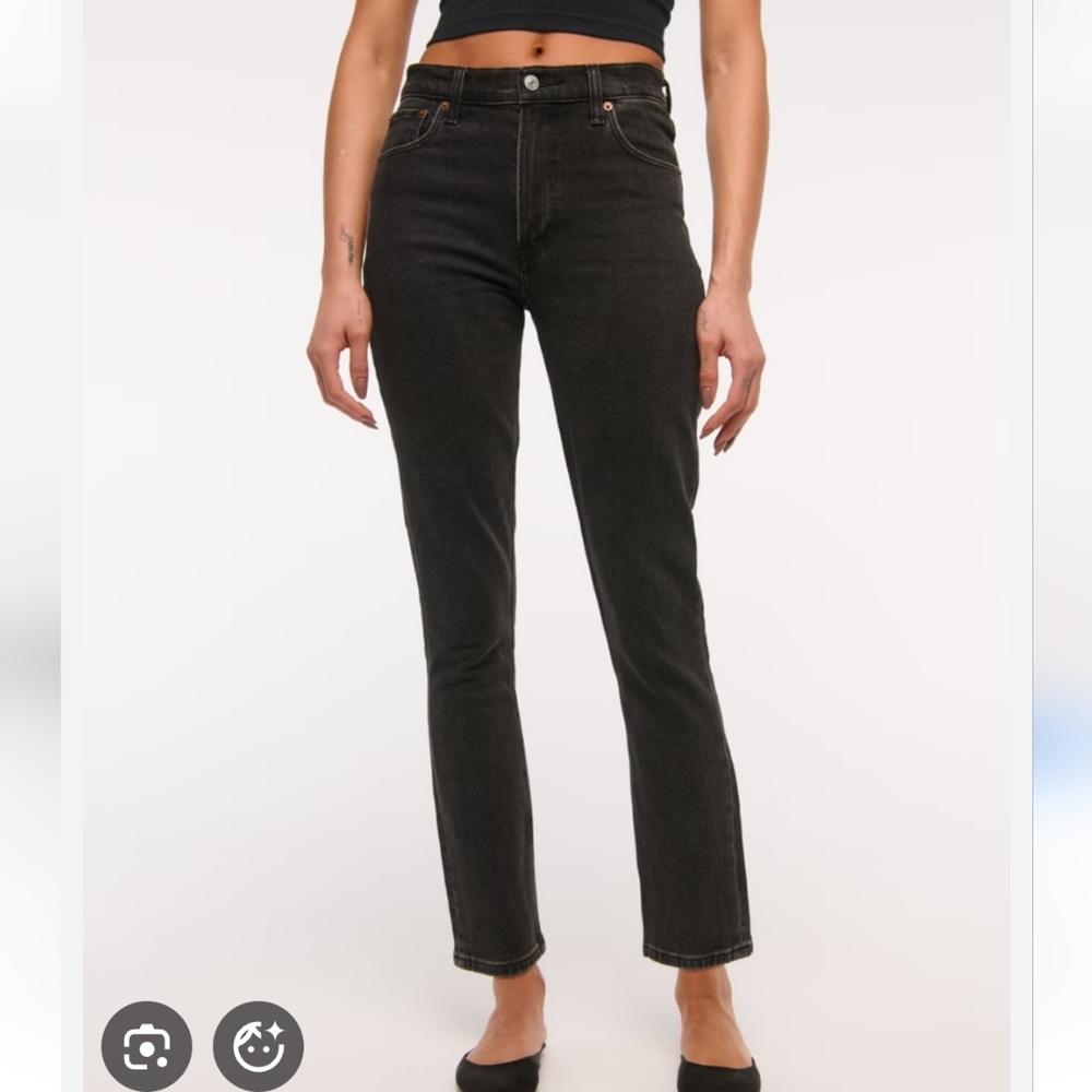 Abercrombie & Fitch High Rise Black Jeans 24